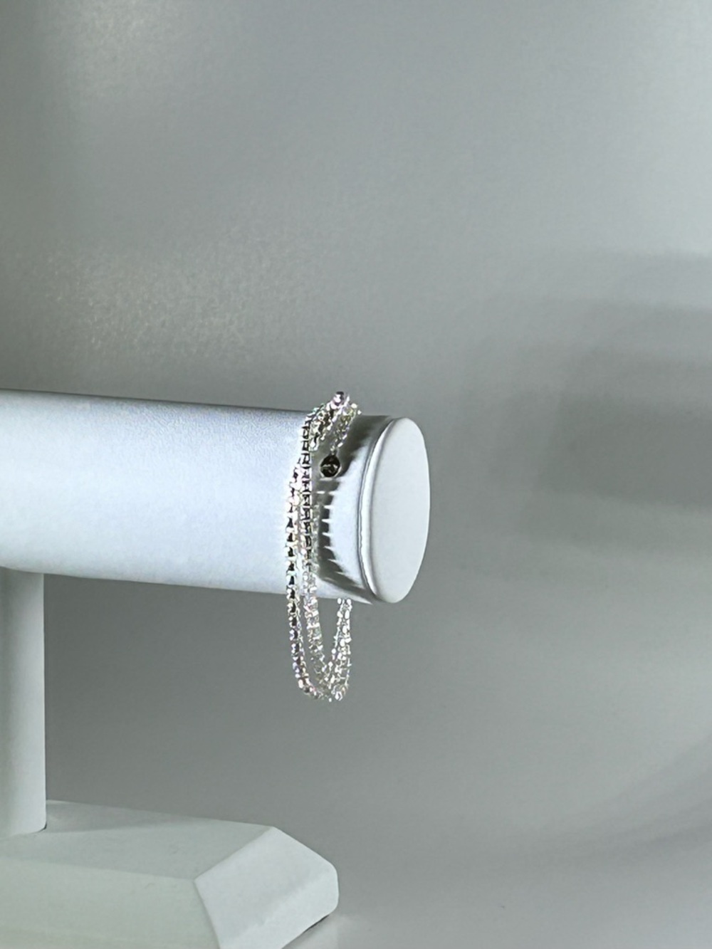 Silver Crystal Double Strand Bracelet